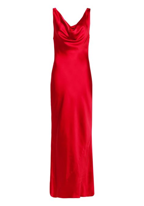 Red cowl-neck draped satin gown Norma Kamali - women NORMA KAMALI | ST4233CBA13946